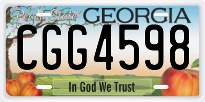 GA license plate CGG4598