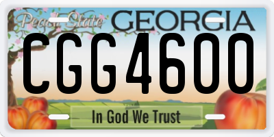 GA license plate CGG4600