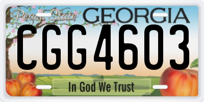 GA license plate CGG4603