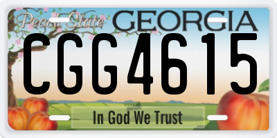 GA license plate CGG4615