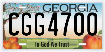 GA license plate CGG4700