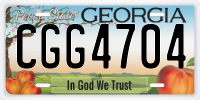 GA license plate CGG4704