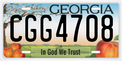 GA license plate CGG4708