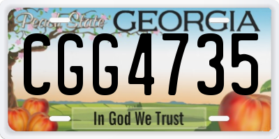 GA license plate CGG4735