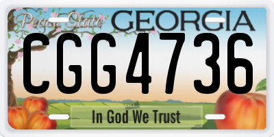 GA license plate CGG4736