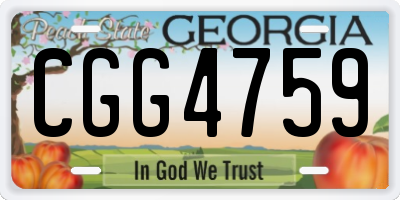 GA license plate CGG4759