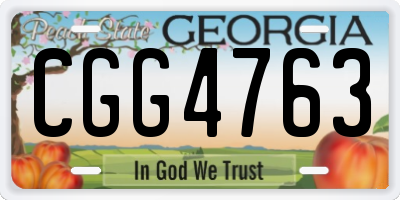 GA license plate CGG4763