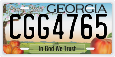 GA license plate CGG4765