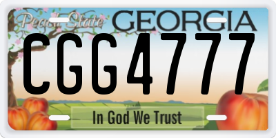 GA license plate CGG4777