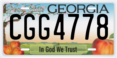 GA license plate CGG4778