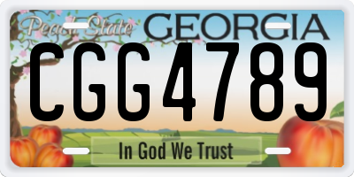 GA license plate CGG4789