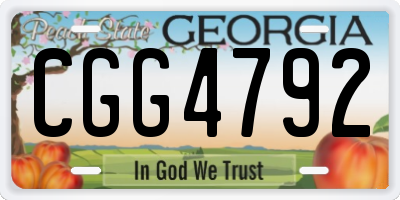 GA license plate CGG4792