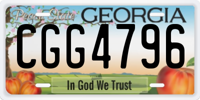 GA license plate CGG4796