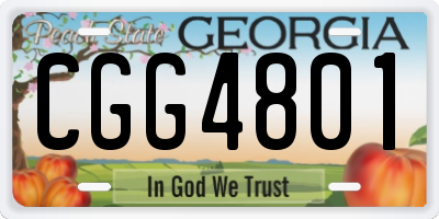 GA license plate CGG4801