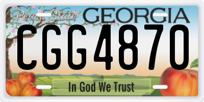 GA license plate CGG4870