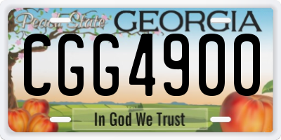 GA license plate CGG4900