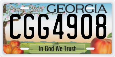 GA license plate CGG4908