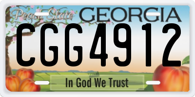 GA license plate CGG4912