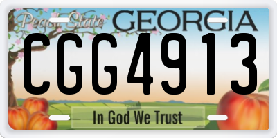 GA license plate CGG4913