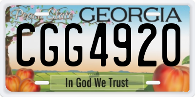 GA license plate CGG4920