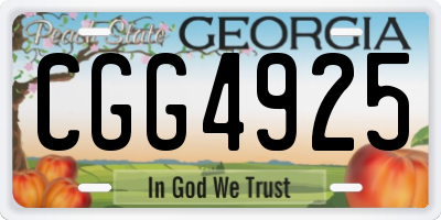 GA license plate CGG4925