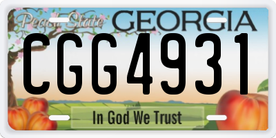 GA license plate CGG4931