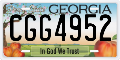 GA license plate CGG4952