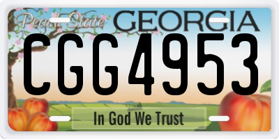 GA license plate CGG4953