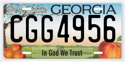 GA license plate CGG4956