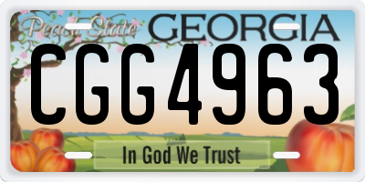 GA license plate CGG4963