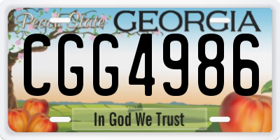 GA license plate CGG4986