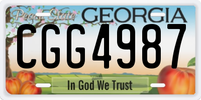 GA license plate CGG4987