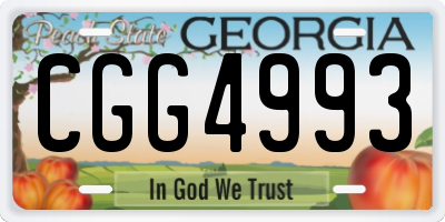 GA license plate CGG4993