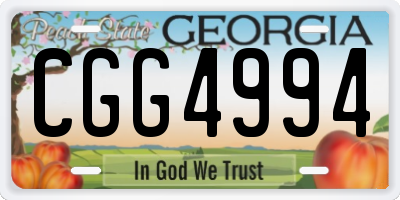 GA license plate CGG4994