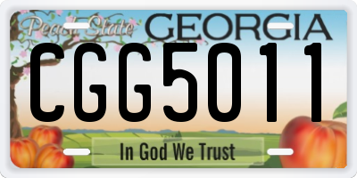GA license plate CGG5011
