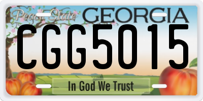 GA license plate CGG5015
