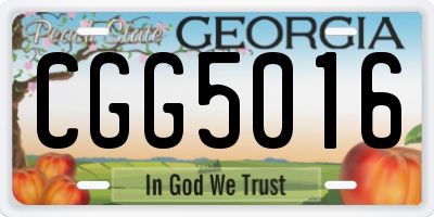GA license plate CGG5016