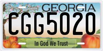 GA license plate CGG5020