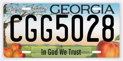 GA license plate CGG5028