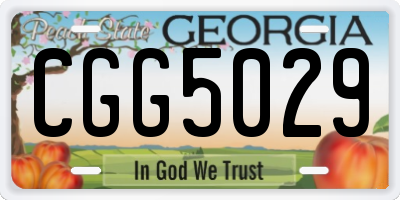 GA license plate CGG5029