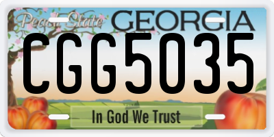 GA license plate CGG5035