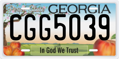 GA license plate CGG5039