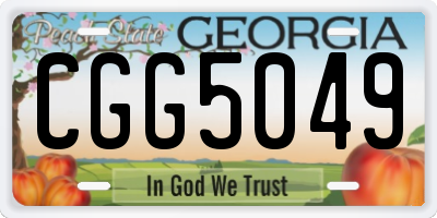 GA license plate CGG5049