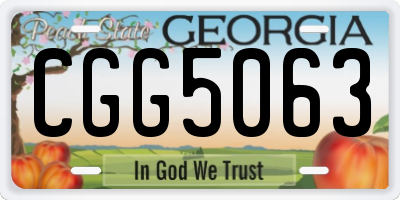 GA license plate CGG5063