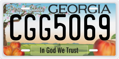 GA license plate CGG5069