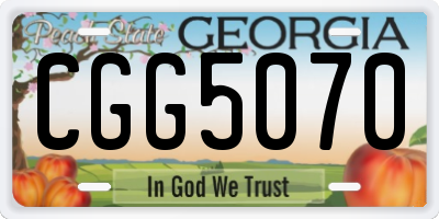 GA license plate CGG5070