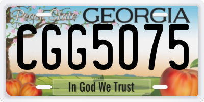 GA license plate CGG5075