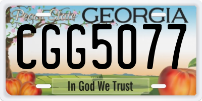 GA license plate CGG5077