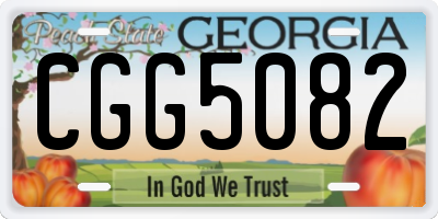 GA license plate CGG5082