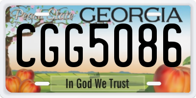 GA license plate CGG5086
